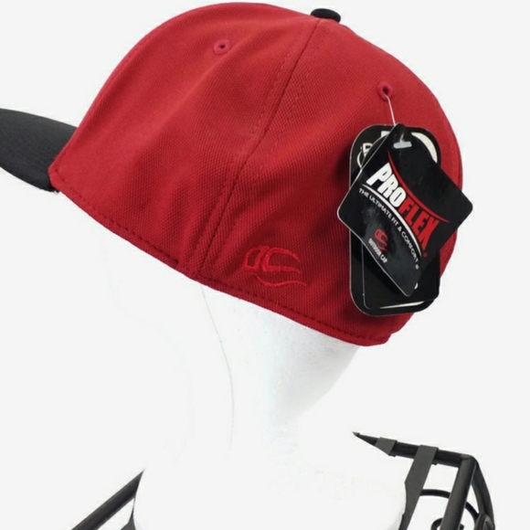 OC Sports Pro Flex eco3 Red Black Fitted NW Embroidered Hat Mens L/XL - Picture 7 of 9